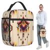 Ikat Pattern Embroidery Abstract For Design Insulated Lunch Bag for Kids School Cooler Thermal Food Box Tote Lunch Boxes