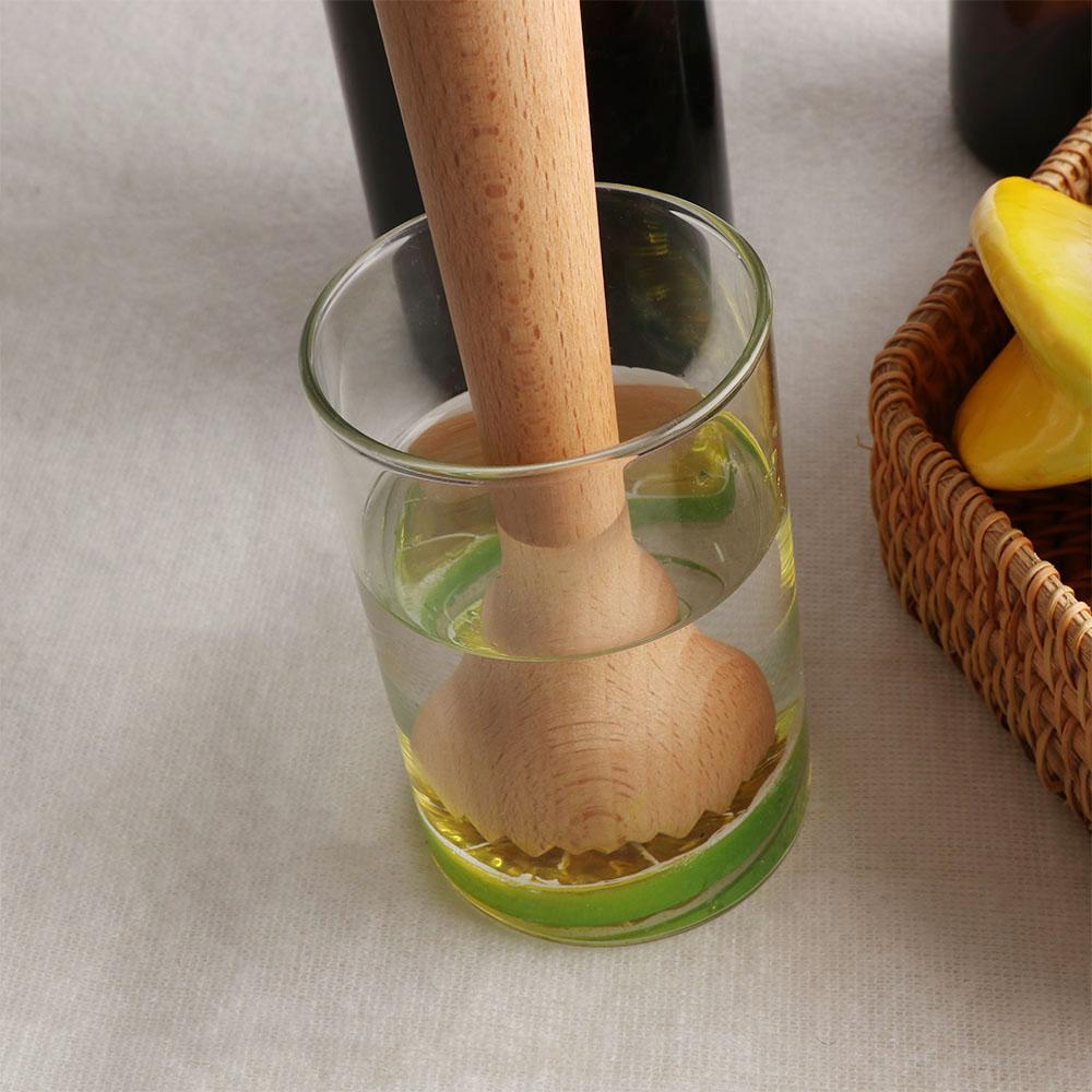 Bar Tool Kitchen Mojito Wooden Mixer Stirrer Masher Muddler Ice Crusher