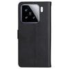 For Xiaomi 15 Leather Wallet Case with Strap Solid Color Phone Stand Cover