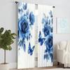 2 Pcs   Versatile Polyester Transparent Curtains for Home Decoration Butterfly Floral for Use In Bedrooms and Living Rooms