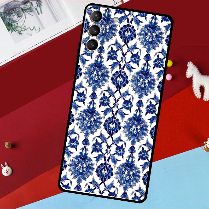 Blue and White Porcelain Funda For Samsung Galaxy S26 S25 S24 S21 S22 S23 Ultra S10 Plus S20 FE S25 FE Phone Case