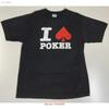 Vintage I Love Poker T Shirt Sz L Gambling Novelty Wpt Dad Funny Y2k Vintage Casual Versatile Soft Designer Clothes
