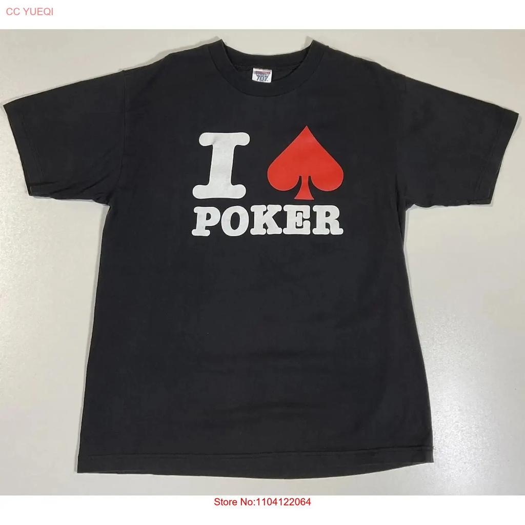 Vintage I Love Poker T Shirt Sz L Gambling Novelty Wpt Dad Funny Y2k Vintage Casual Versatile Soft Designer Clothes