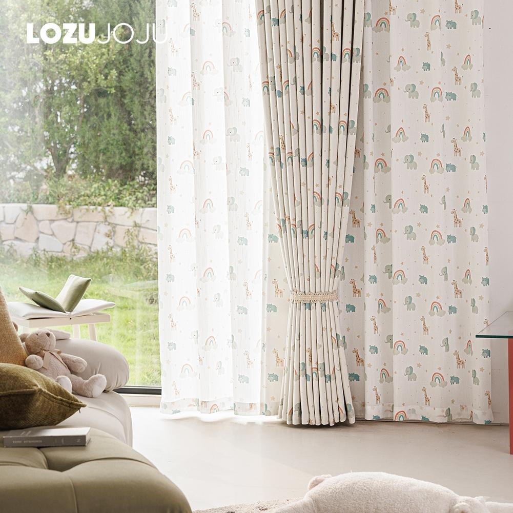 1PC LOZUJOJU 90% Blackout Curtain Rainbow Pattern Children's Cartoon Printed Curtain for Bedroom Living Room Window for Home Decor