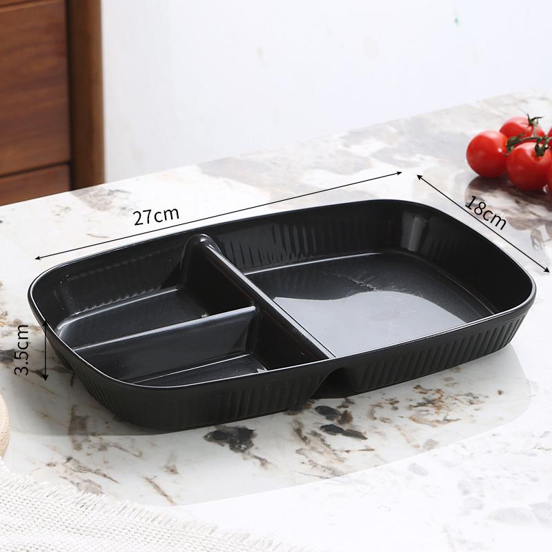 Cute Wheat Straw Divided Plate, 3-Compartment, Drop-Proof, Heat-Resistant - Perfect for Home or Kindergarten Baby Meals