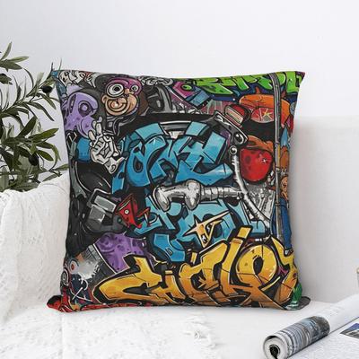 Cartoon Cute Doodle Pillow Case Print Pillow Cover For Sofa Car Home Decor Retro Trendy Pillowcases