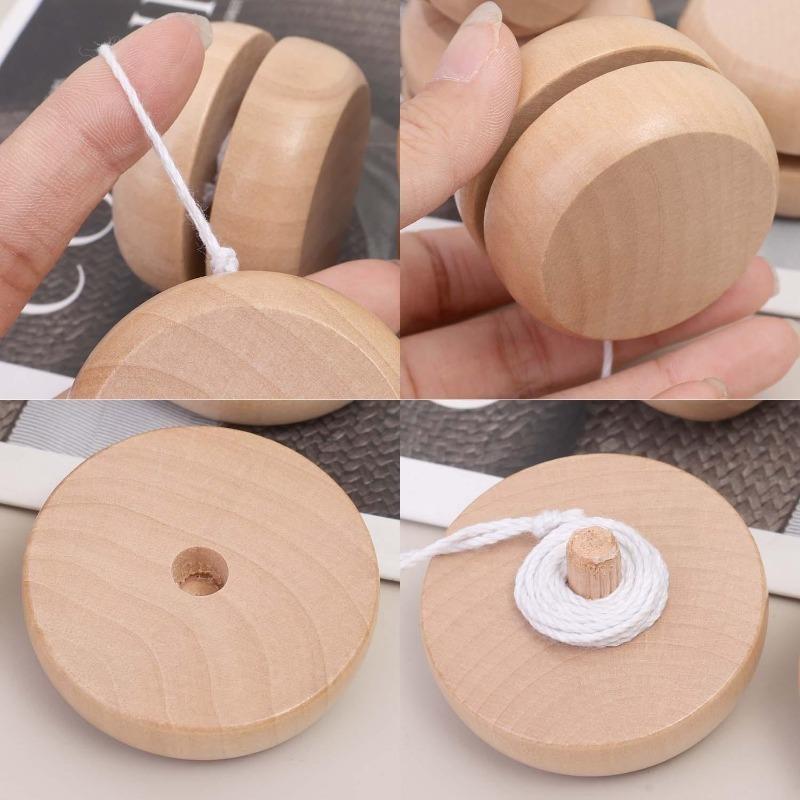 Wooden Yo-Yo Children'S Animation Kindergarten Educational Tactile Integration Toss Outdoor Plaything Present Child Party Early Education