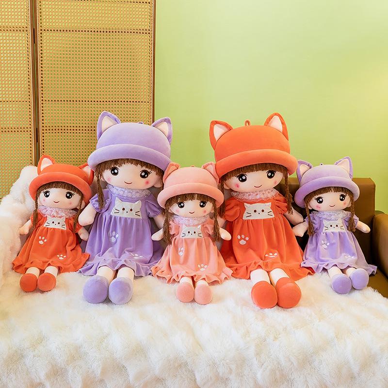 Bai Fen Bai Dolls And Toys Girls Purple New Meow Meow Cat Doll Plush Toy Little Throw Pillow Flower Fairy Mayfair Ragdoll Cute Doll