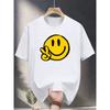 Smiley Face Print Fashion Casual Sports Trend Outdoor Round Neck Short-sleeved T-shirt