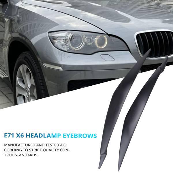 2PCS Headlight Eyebrow Cover Stickers for BMW E71 X6