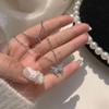 New Shiny Butterfly Necklace Ladies Exquisite Double Layer Clavicle Chain Necklace Jewelry for Ladies Gift