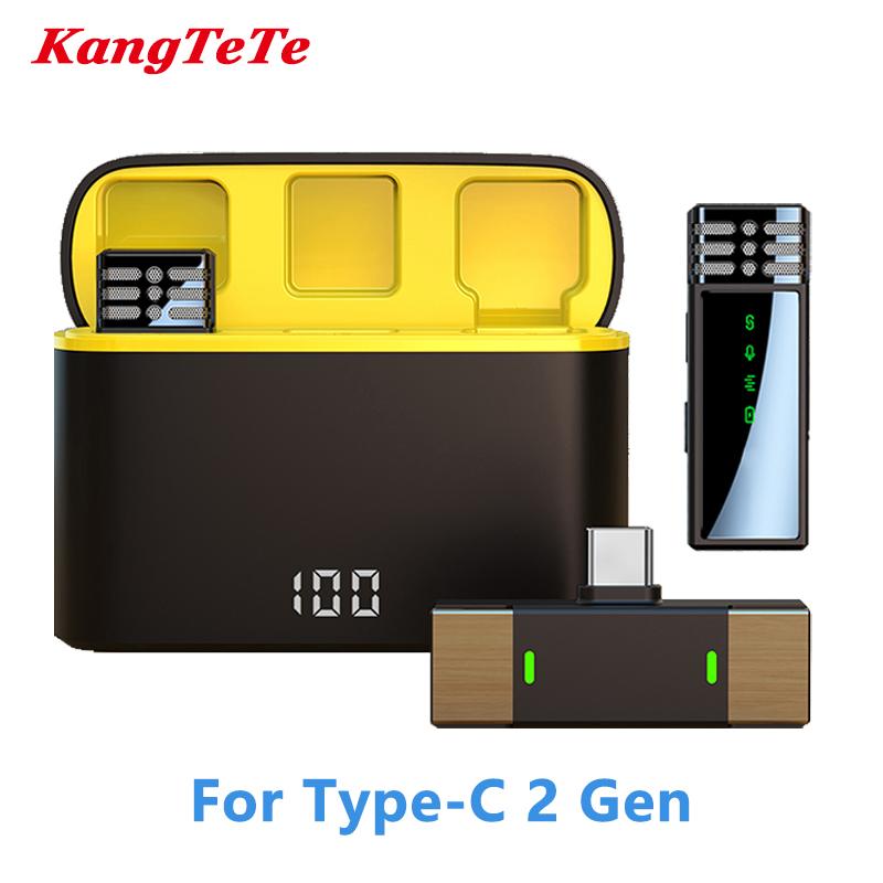 Wireless Lavalier Microphone Noise Reduction Live Interview Mobile Phone Recording for iPhone Type C with Charging Box