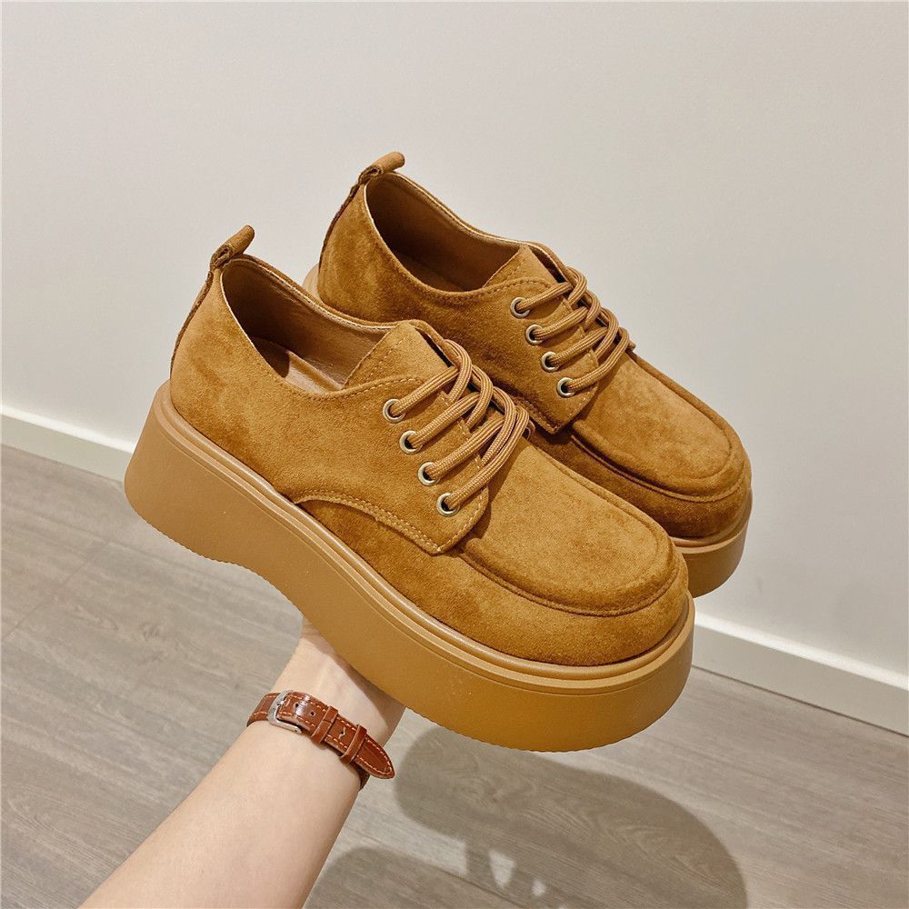 Versatile Birken thick-soled lace-up annual increase in height and thinness temperament Versatile soft-soled muffin loafers