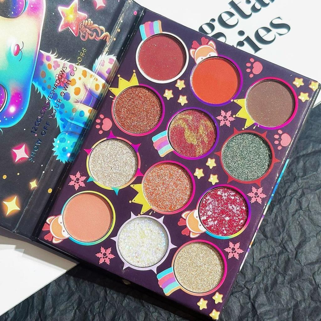 12-color Eyeshadow Palette, Easy To Apply And Convenient Eyeshadow Pearlescent Matte Makeup For Novices