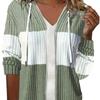 Women Rib Knit Zipper Drawstring Hooded Long Sleeve Casual Sweatshirt