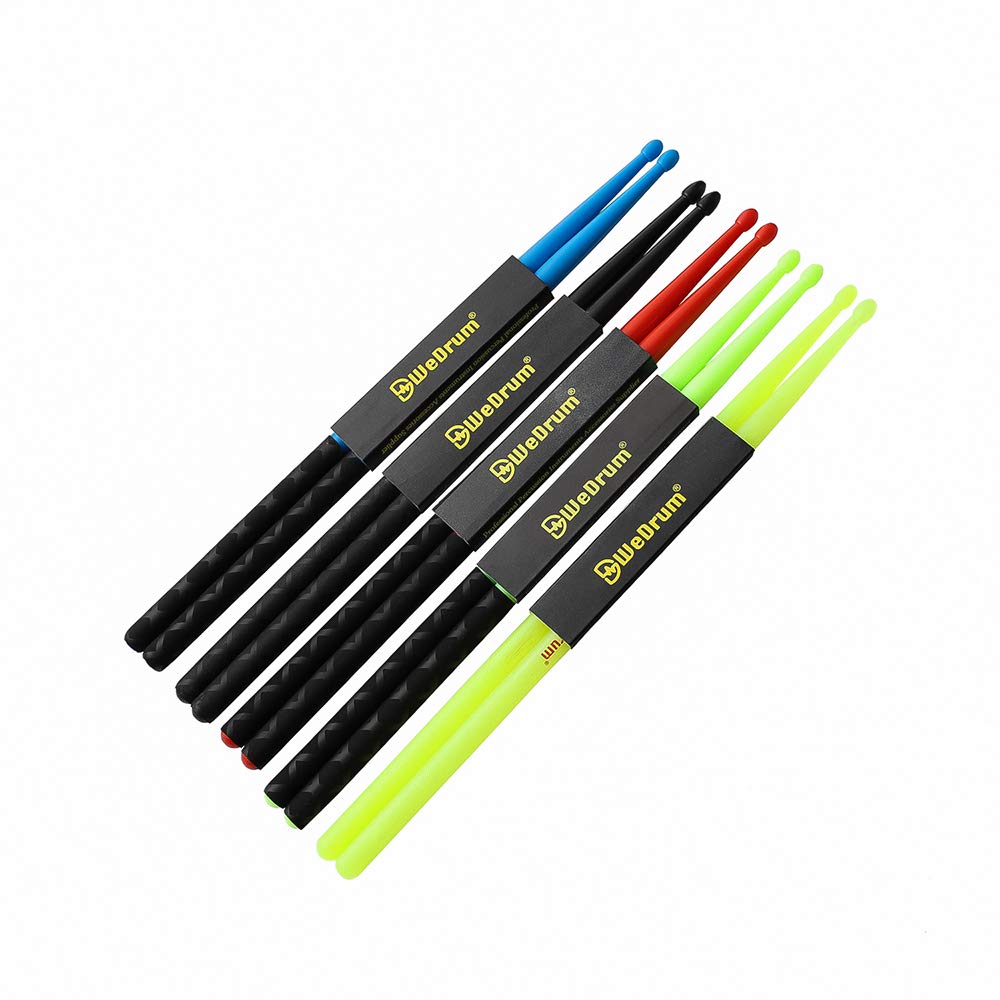Musfunny 5A Colorful Nylon Lightweight and Durable Percussion Sticks for and Adults Non-Slip Drumsticks Drumsticks, - Beginners, Kids,