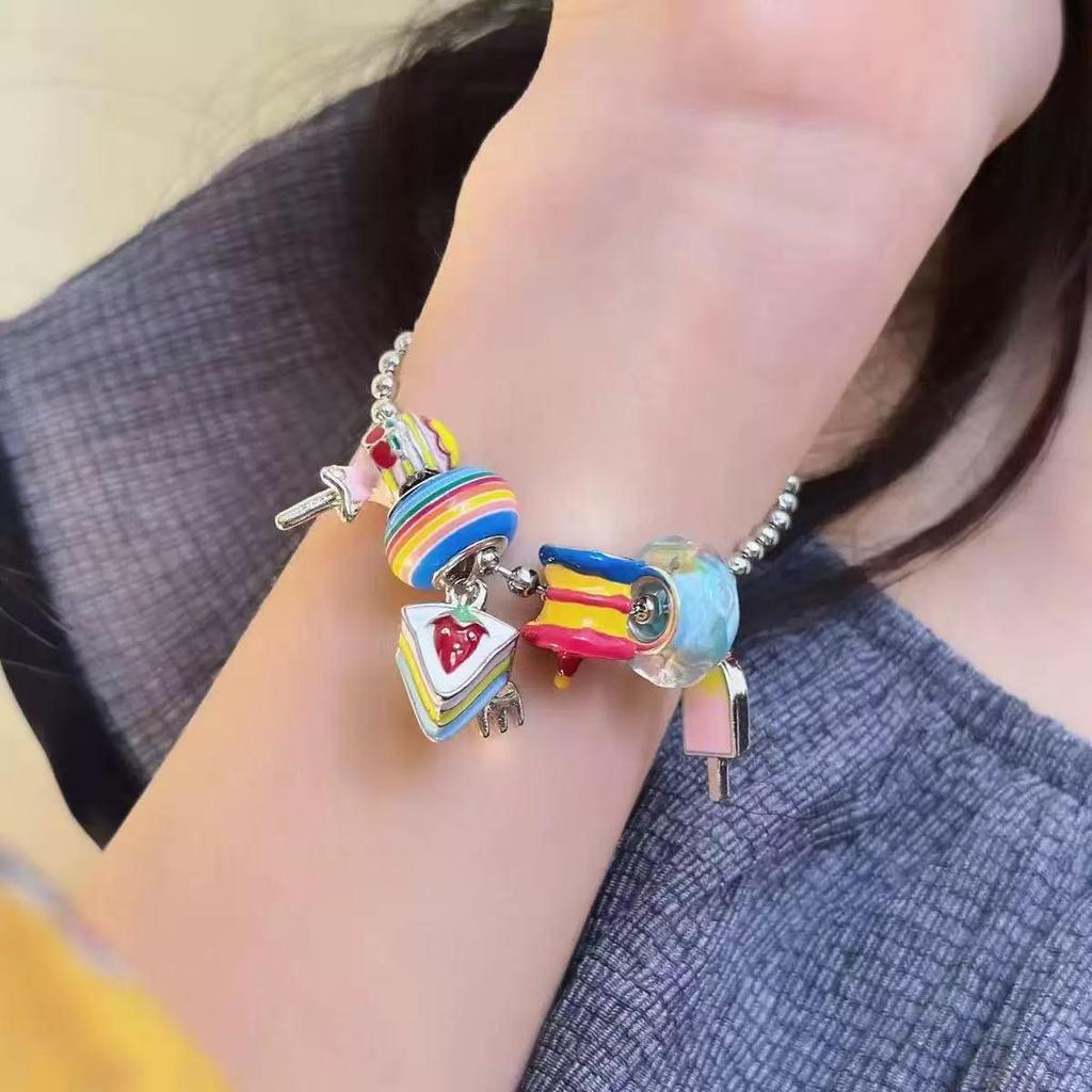 Y2K Şekerli Kek Küpeler & Dopamin Kolye: Tatlı, Havalı, Çocuksu Moda