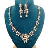 Fashion Artificial Jewellery Gold Plated Stainless Steel Luxury Small Pearl Beaded Necklace and Earring Jewelry Sets for Women