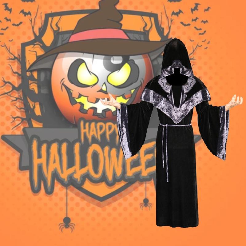 Monk Medieval Priest Robe Halloween Carnival Party Gothic Cosplay Cloak Costume