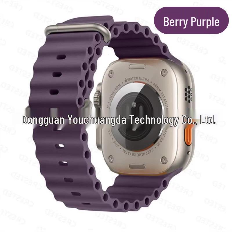 

Double Buckle Solid Silicone Strap for Apple Watch Series 1, 8, 9 42/44/45/49/46mm