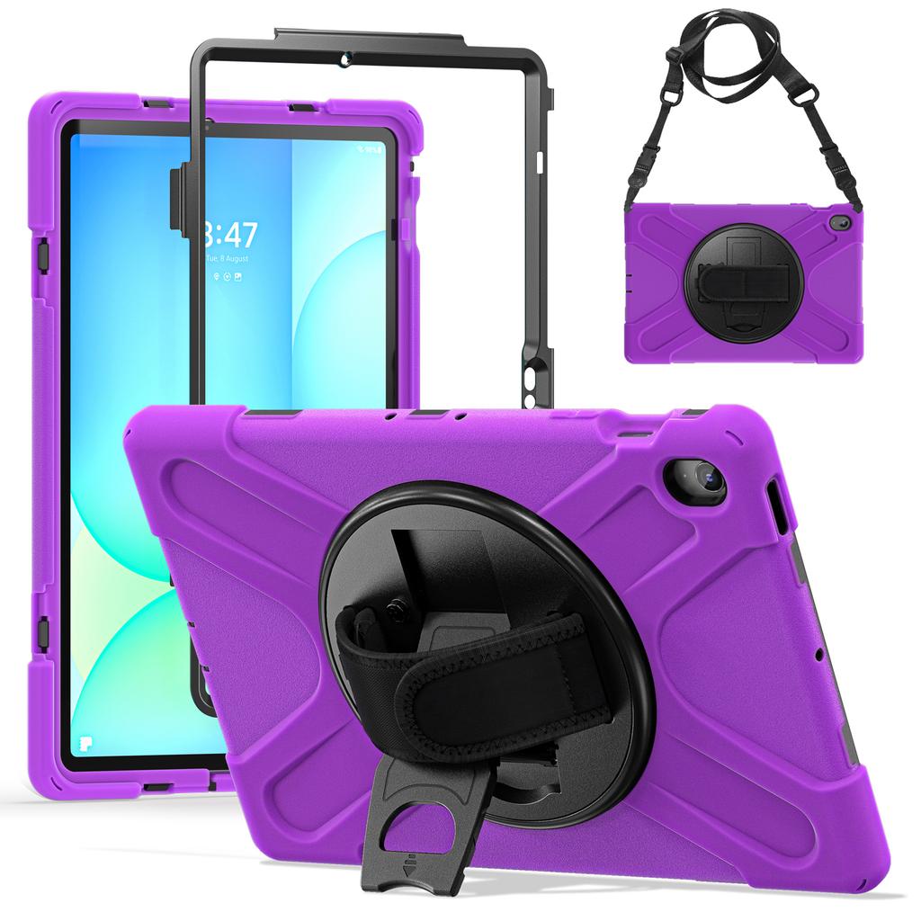 Pour Samsung Galaxy Tab S10 FE+ SM-X620/SM-X626B Étui avec Support Housse de Tablette en TPU PC Silicone avec Bandoulière