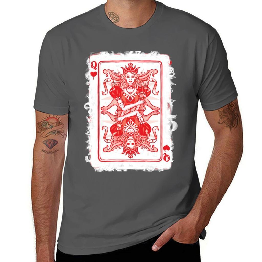 Queens Of Heart Poker Card Tshirt Basic Tee Shirt For Everyday Outfit Tshirt