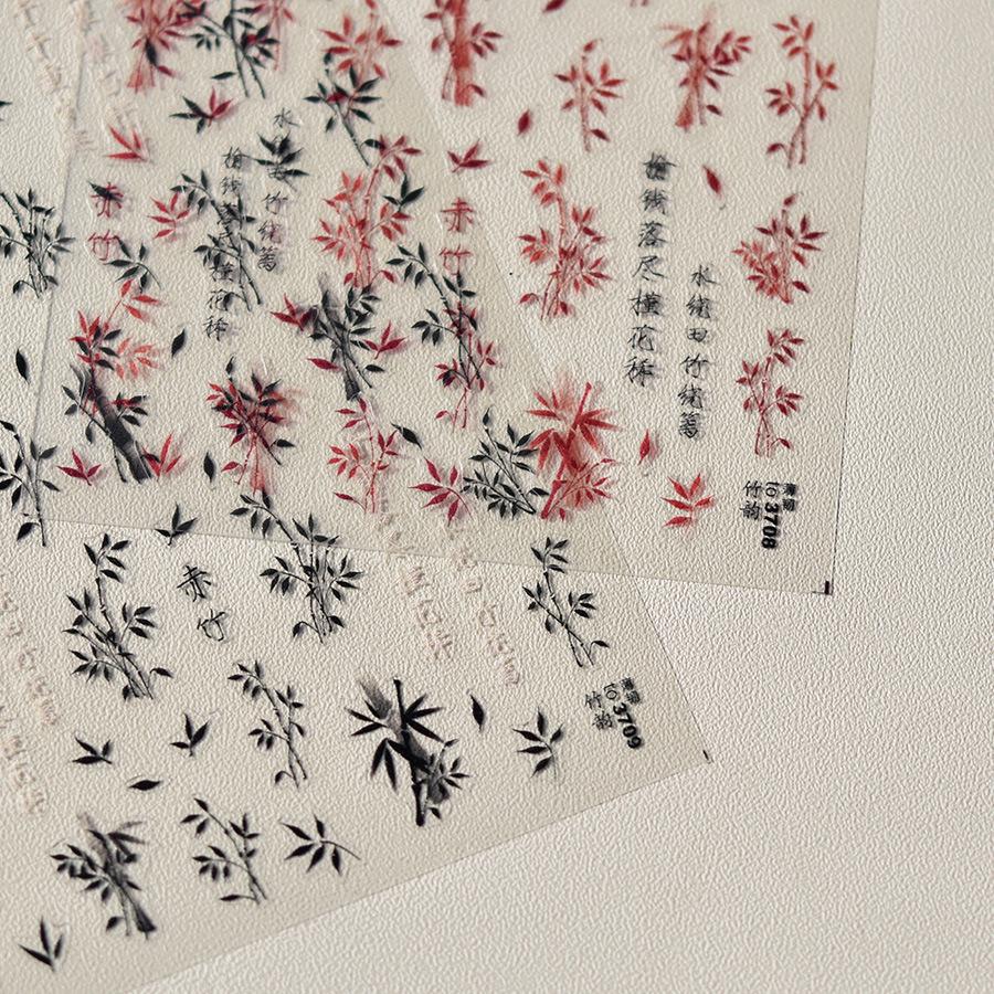 Тонкие прочные бамбуковые наклейки для ногтей в китайском стиле. Изготовление своими — фото 11