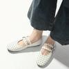 Polka Dot Strap Buckle Women Ballet Flats Comfortable Soft Soles Mary Janes Walking Loafers Street Style Dance Shoes
