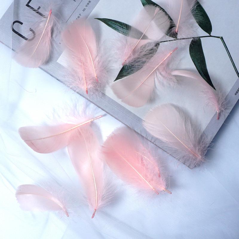 50Pcs Macaron Color Small Feathers 5-8Cm Goose Feather Small Floating Bobo Ball Balloon Filling Decorative Material