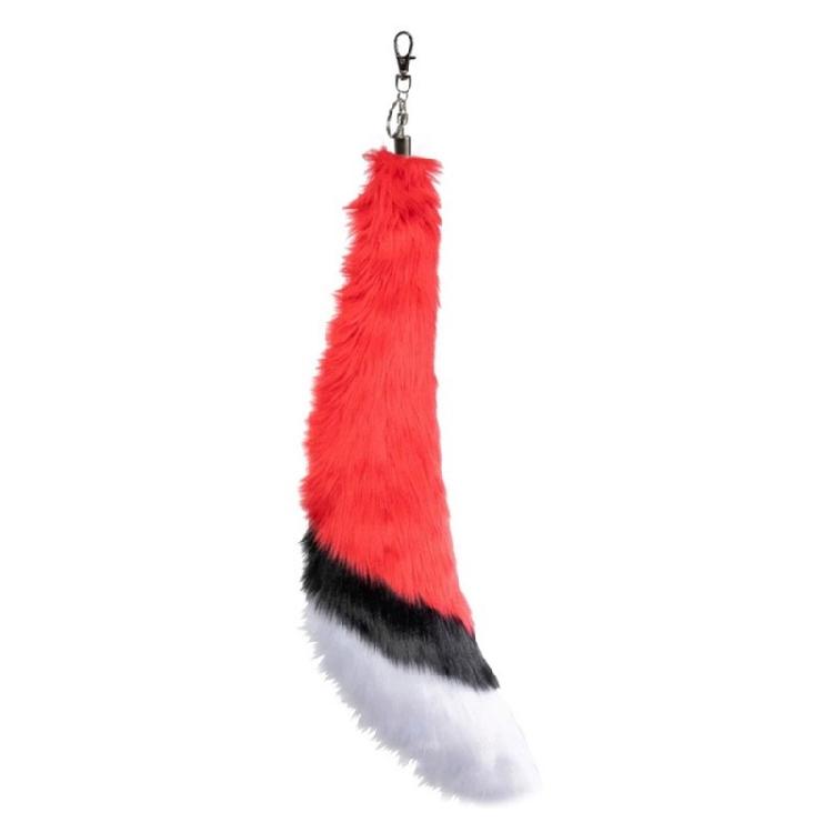 

Faux Furs Foxes Tail Keychain Furry Furs Foxes Tail Keyring Handbag Hangings Charm Pendant Foxes Costumes Gift for Women червоний