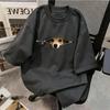 Cute Dog Peeking Zipper Design TShirt Unisex Women Casual Cotton Funny Animal Print Streetwear Tops