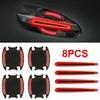 8X Red Car Door Handle Bowl Protector Film Reflective Strip Anti Scratch Sticker