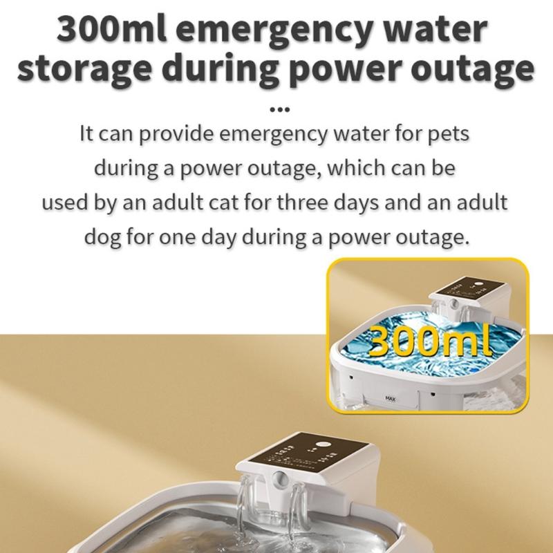 USB Rechargeable Pet Water Fountain 5000mah Battery Large Capacity 4.5L Quiet Operations for Cats Small Dog Watering Use