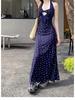 Floral Twisted Lace Halter Maxi Dress for Summer 2025