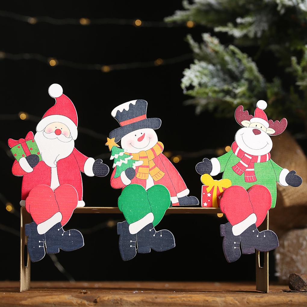 Wooden Pendants Sitting Christmas Doll Ornaments Christmas Party Decorations Xmas Tree Ornaments