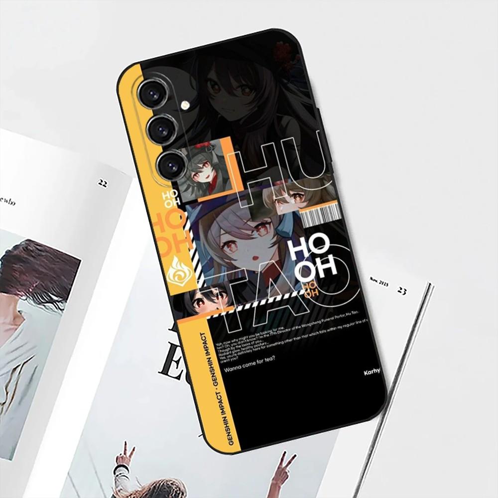 Genshin Impact Hu Tao HuTao Phone Case For Samsung S25,S24,S21,S22,S23,S30,Ultra,S20,Plus,Fe,Lite,Note,10 Black Soft Shell