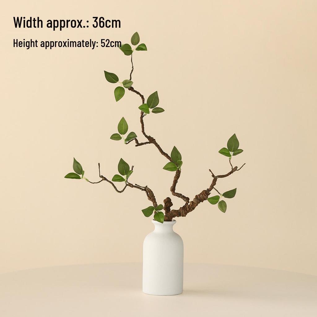 Minimalist Zen Azalea Arrangement: High-End Artificial Potted Plant for Living Room Decor