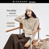 Giordano Women's Anti-Pilling Combed Cotton Round Neck Cable Knit Sweater