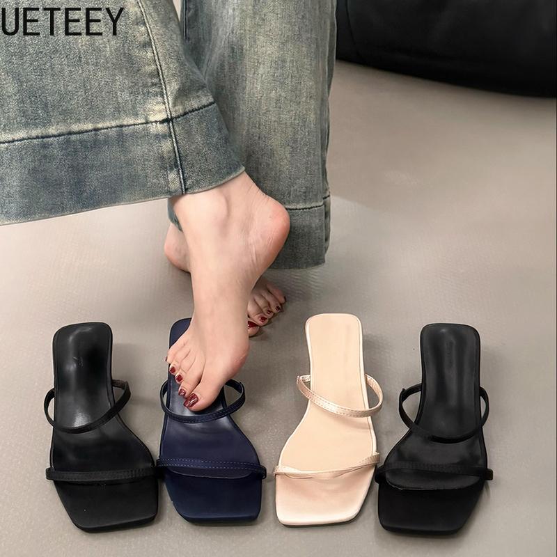 Fashion Designer Summer Narrow Band Heel Women Slippers Shoes Fashion Open Toe Shoes Design Style Banquet Party Sandals Shoes