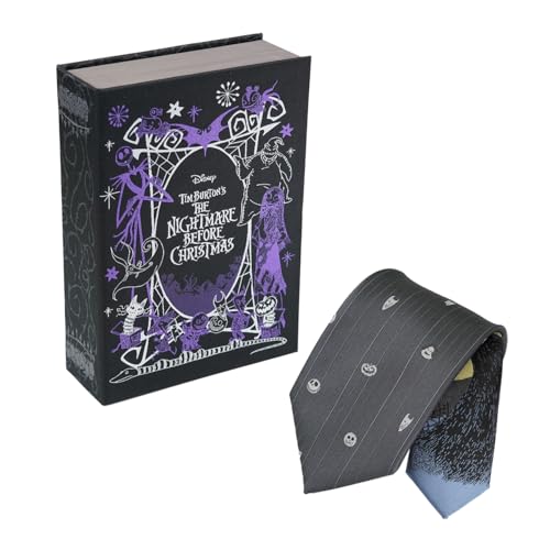 Галстук Disney в коробке в форме книги (Кошмар перед Рождеством Вертикальный узор) DSD50027