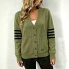 Women's Cardigan, Striped, Zip-Up for Fall and Winter