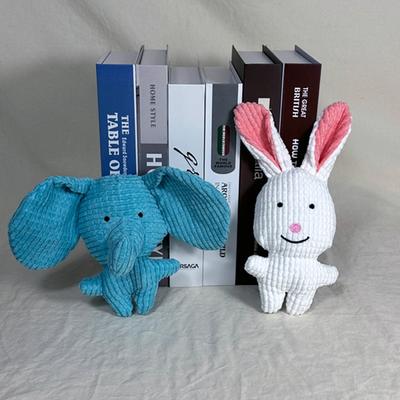 Quietschspielzeug für Hunde, Puppenaufsatz, Rascheln, Elefant, Kaninchen, Milchkuh, Schwein, 1 Set, Elefant + Kaninchen