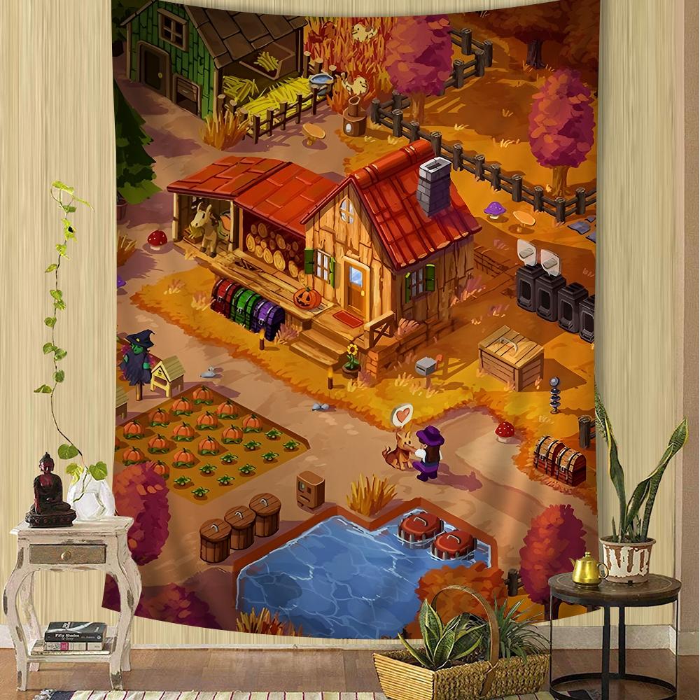 Stardew Valley Printed Large Wall Tapestry Hanging Tarot Hippie Wall Rugs Dorm Home Decor