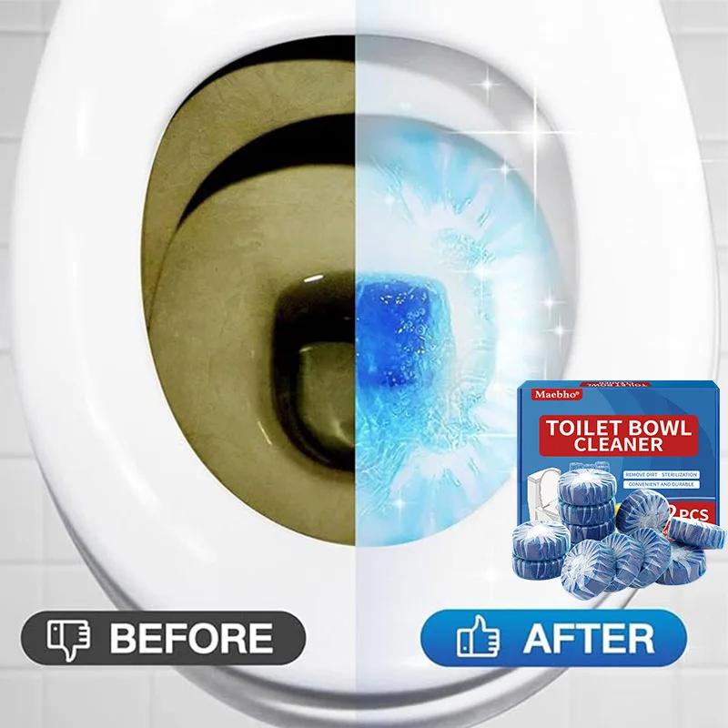 Household Portable Toilet Cleaner with Descaling and Odor Removal Function, Blue Cleaning Block, Toilet Freshener and Deodorizer