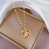 Moderna y Lujosa Cadena para Clavícula de Acero Inoxidable, Personalizable y Versátil, con Colgante de Ostra y Perla en Forma de Corazón de Melocotón