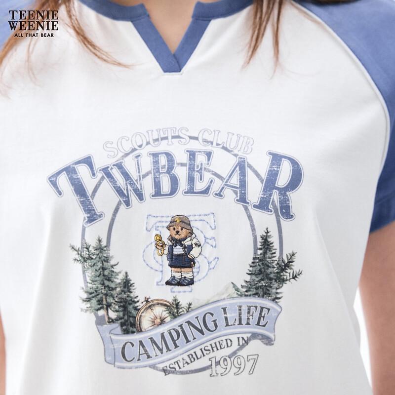 Teenie Weenie Women's Bear Cartoon Letter T-shirt