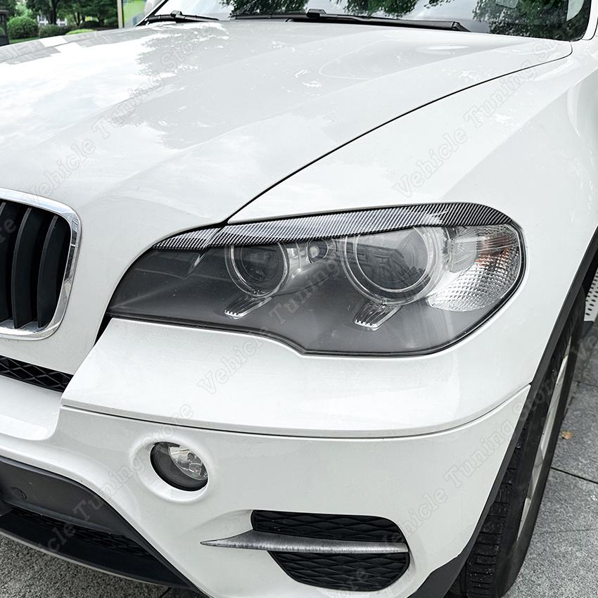 For BMW X5 E70 30d 48i 30i 35d 40d 30d 50i 35i M50d 2006-2013 Headlight Eyebrow Eyelid Trim Lamp Cover Sticker Car