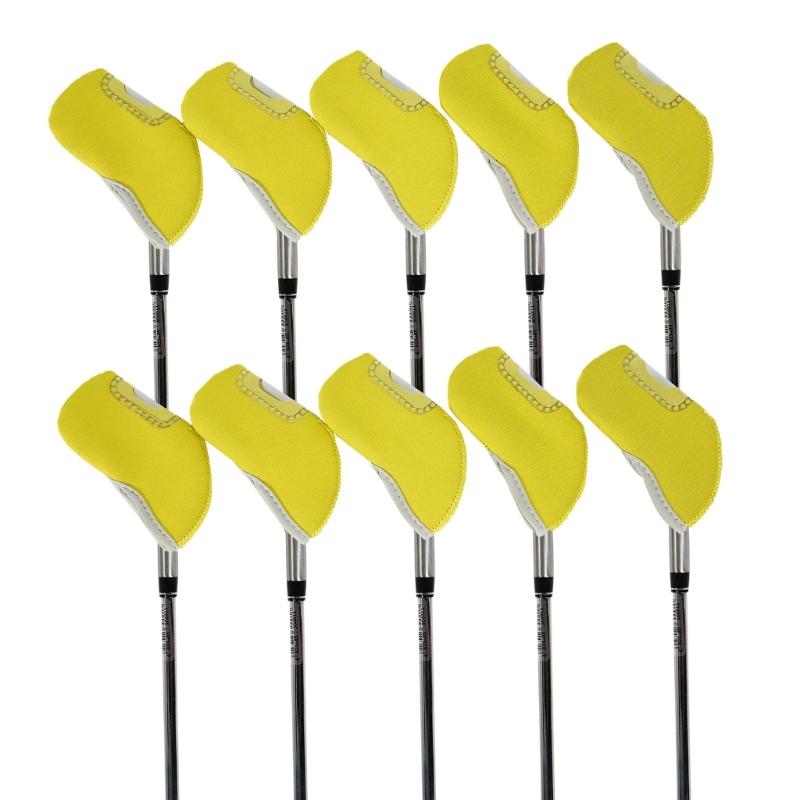 10Pcs Neoprene Golf Iron Head Covers Golf Wedge Covers Iron Putter Headcovers