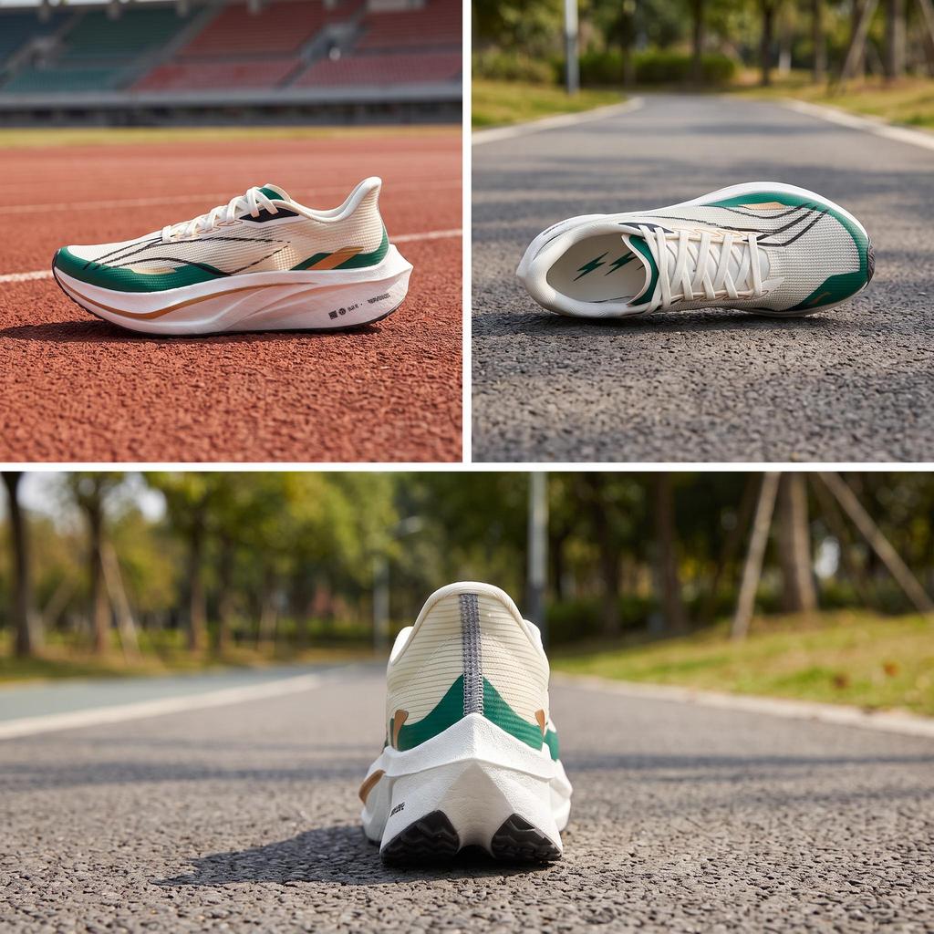 Li Ning Feidian 4 Challenger Tecnologia de Placa de Carbono Amortecimento Antiderrapante Resistente ao Desgaste Respirável Suporte Retorno Tênis de Corrida de Cano Baixo ARMU006-18