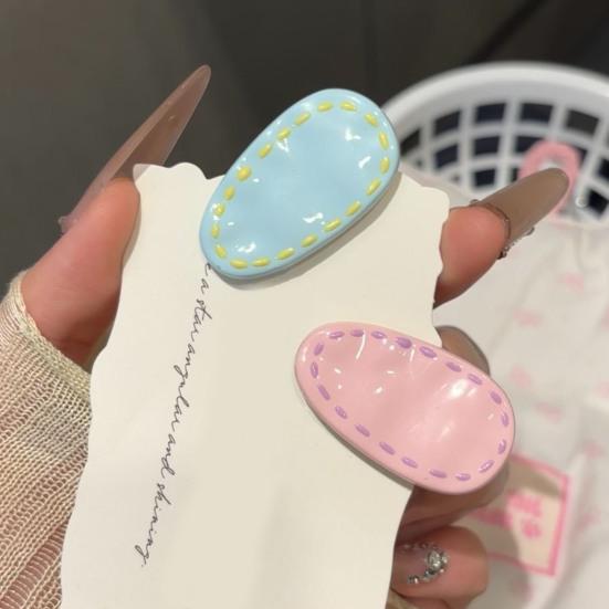 4 Stück Mädchen Haarspangen Anti-Rutsch-Zähne Wassertropfenform Haarspangen für abgebrochenes Haar und Pony Haarspangen Macaron-Farbe Glänzendes Harz Leichte Haaraccessoires